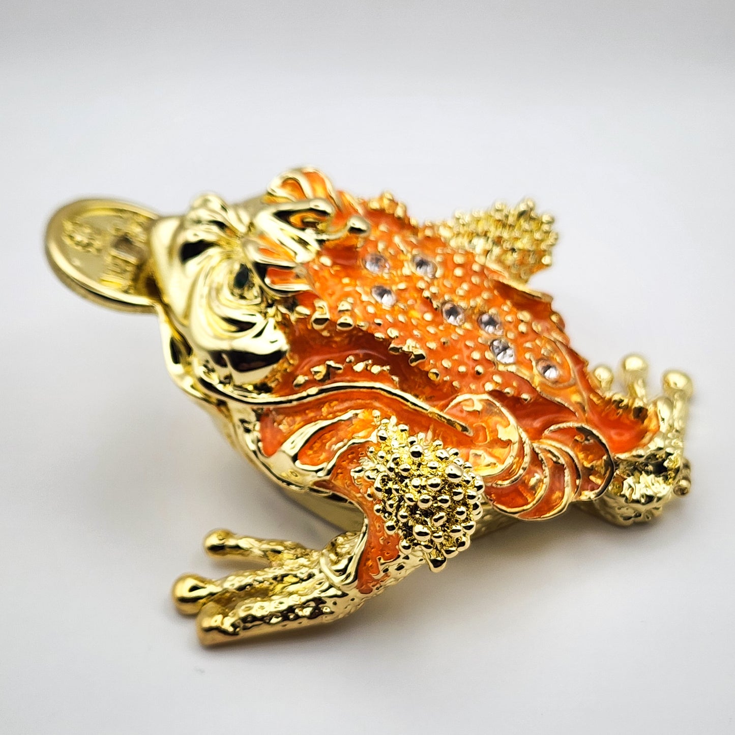 Metallic Money Frog Décor Container for Jewelry & Small Items