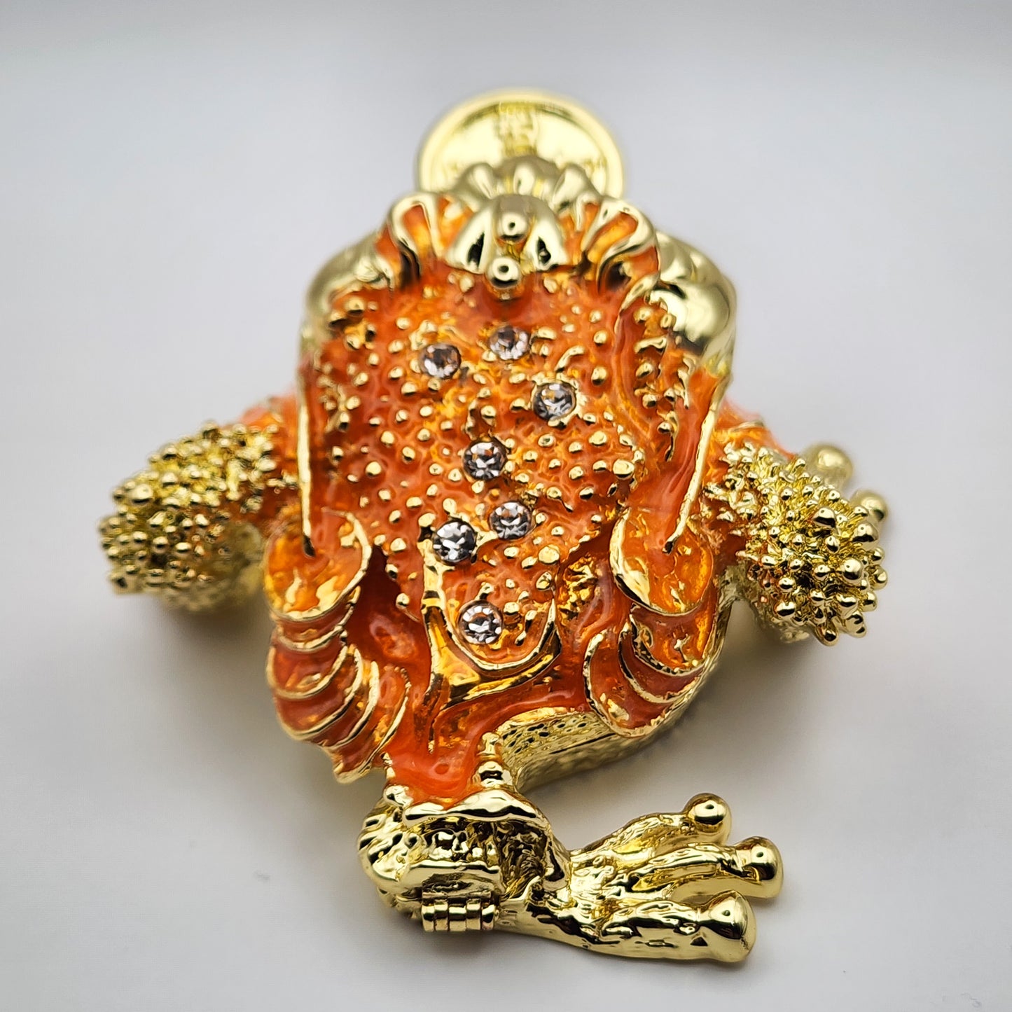 Metallic Money Frog Décor Container for Jewelry & Small Items