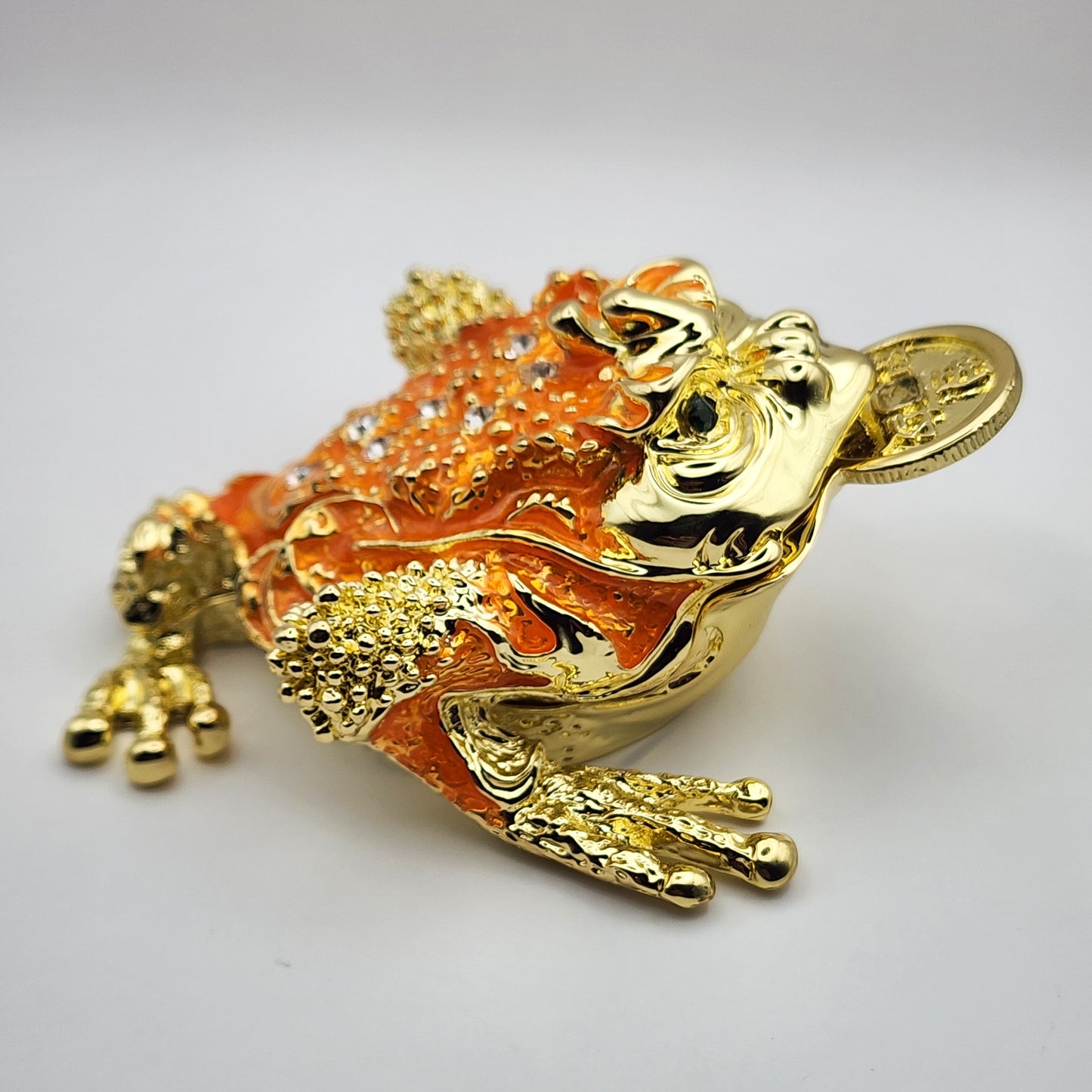 Metallic Money Frog Décor Container for Jewelry & Small Items