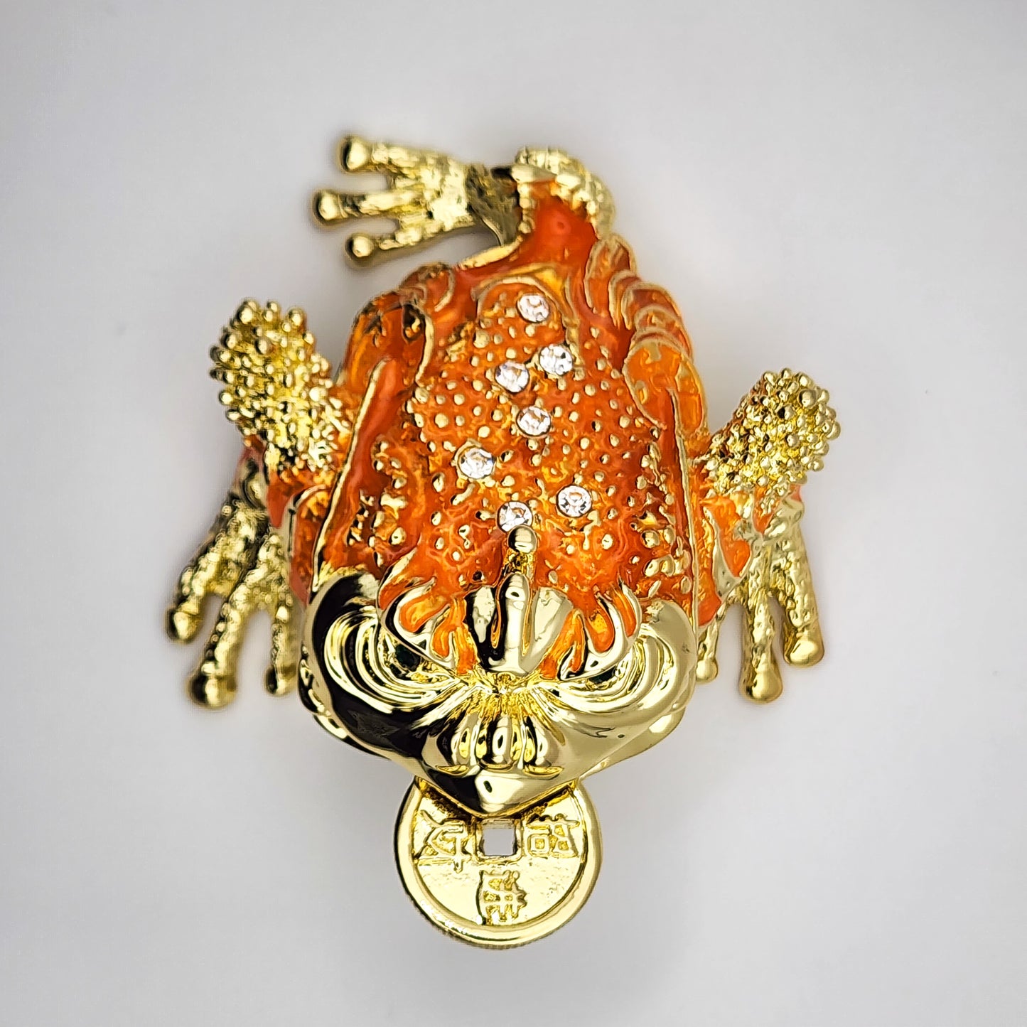 Metallic Money Frog Décor Container for Jewelry & Small Items