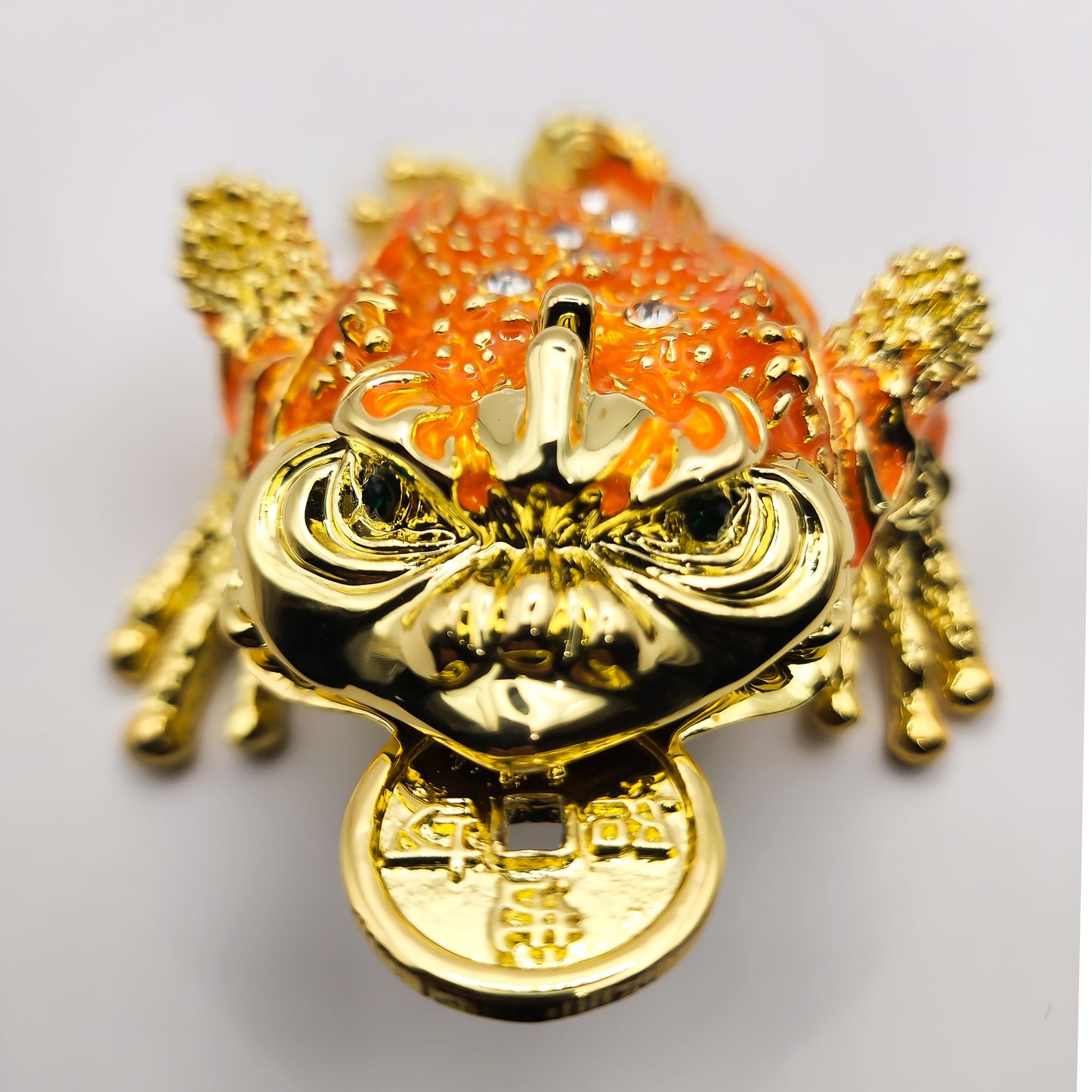 Metallic Money Frog Décor Container for Jewelry & Small Items