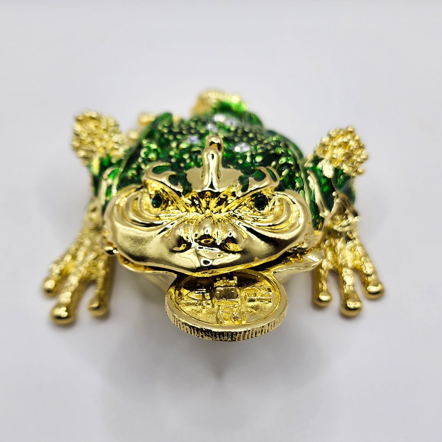 Metallic Money Frog Décor Container for Jewelry & Small Items