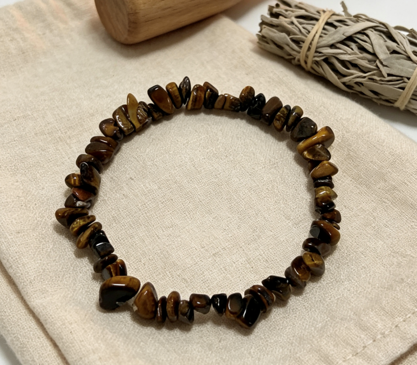 Natural Golden Shimmer Stone Raw Chip Bracelet, Courage & Confidence Grounding Jewelry – “Stone of Strength”