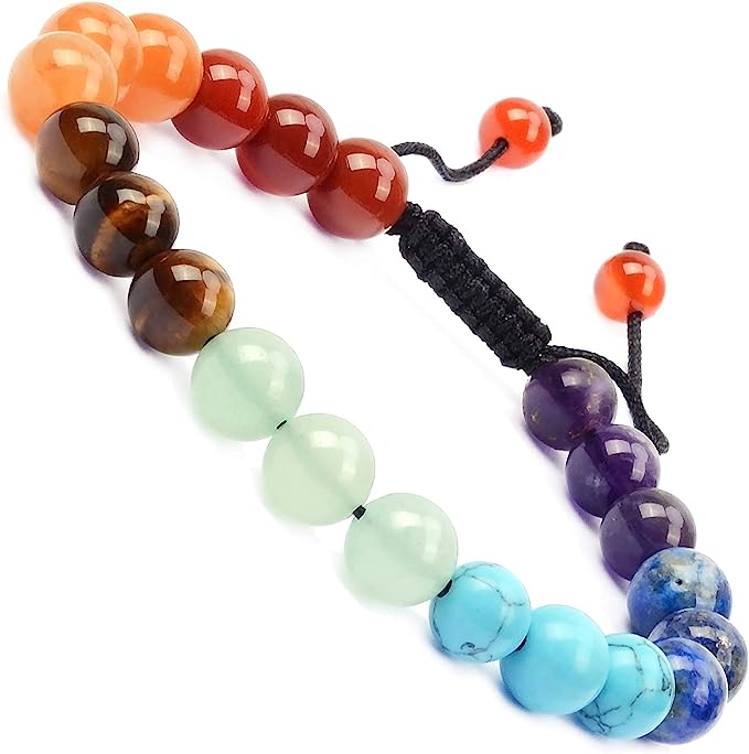 Natural 7 Chakra Healing Stones Bracelet for Overall Harmony – The “Rainbow Stone”