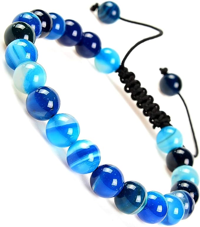 Natural Blue Agate Crystal Bracelet for Emotional Health – The “Stone of Freedom and Serenity”