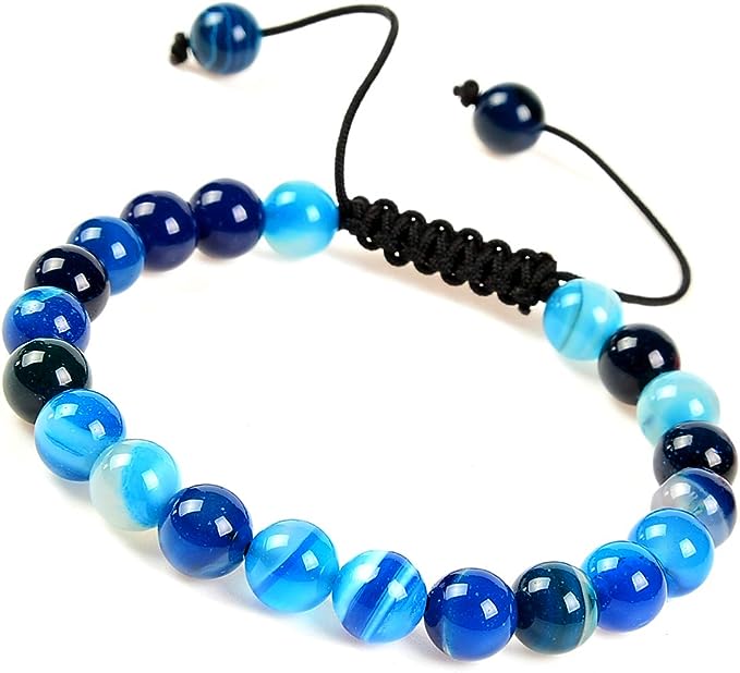 Natural Blue Agate Crystal Bracelet for Emotional Health – The “Stone of Freedom and Serenity”