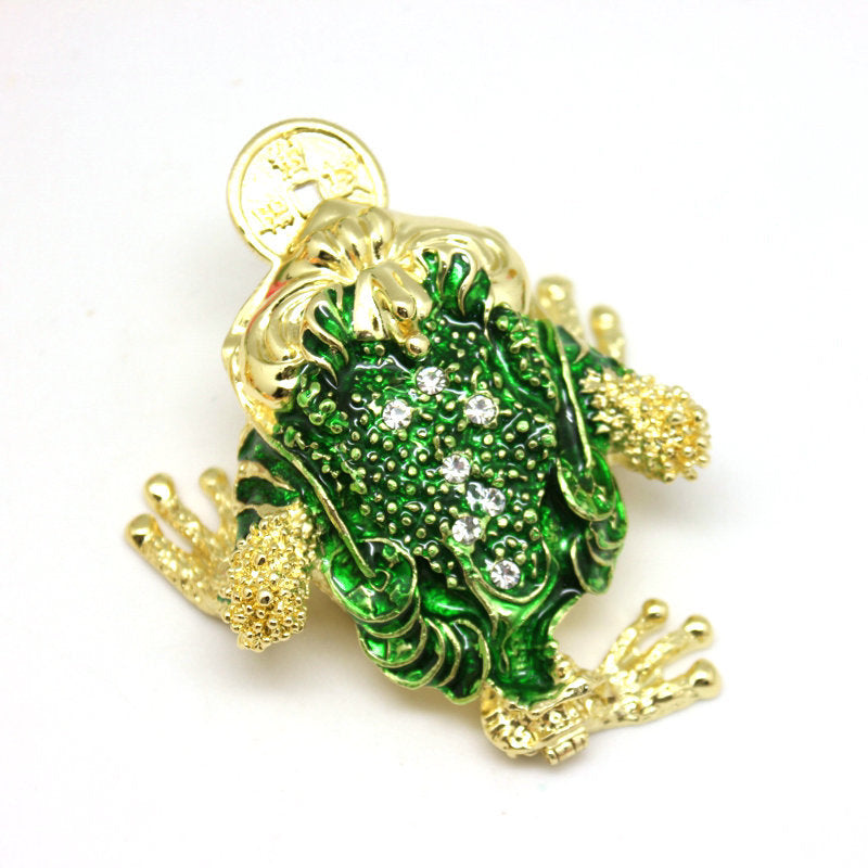 Metallic Money Frog Décor Container for Jewelry & Small Items