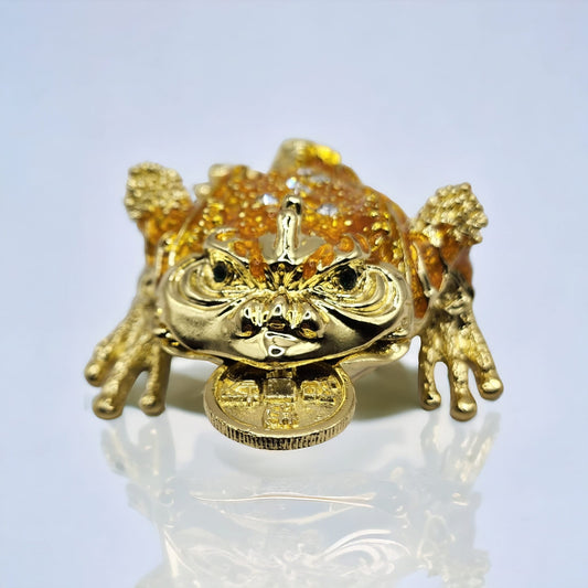 Metallic Money Frog Décor Container for Jewelry & Small Items