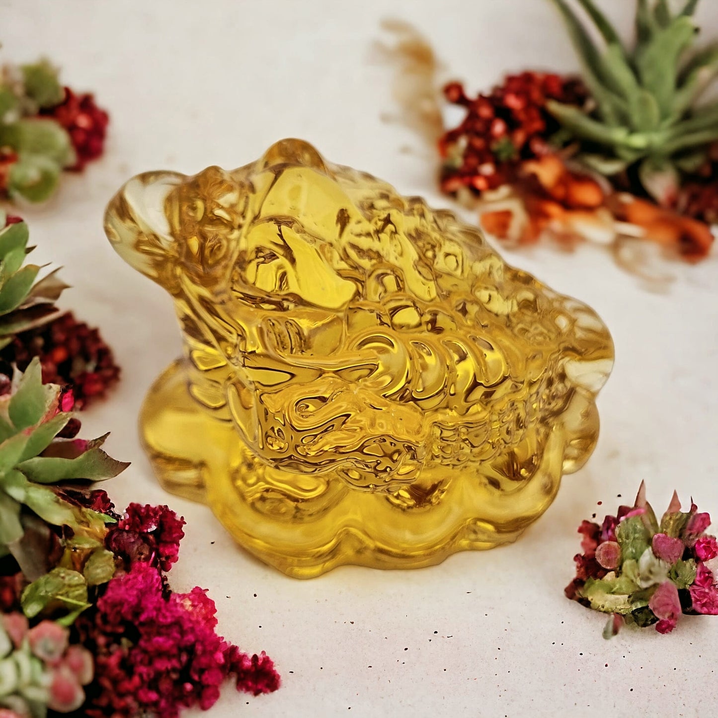Yellow Amber Money Frog of Wealth for Home & Office Décor