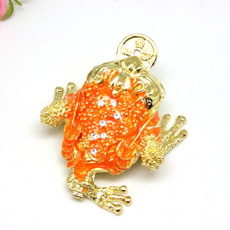 Metallic Money Frog Décor Container for Jewelry & Small Items