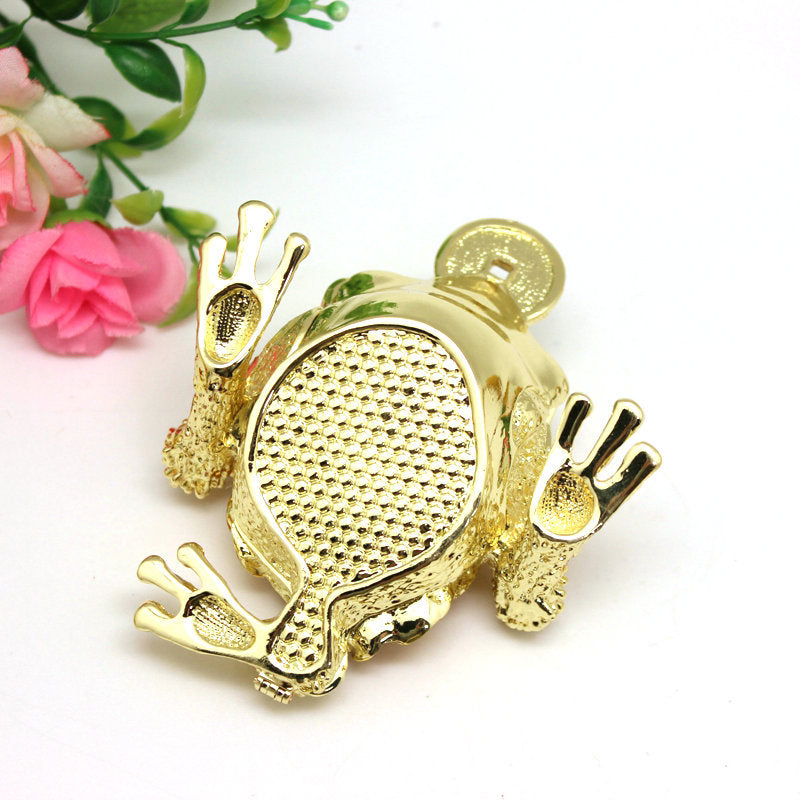 Metallic Money Frog Décor Container for Jewelry & Small Items