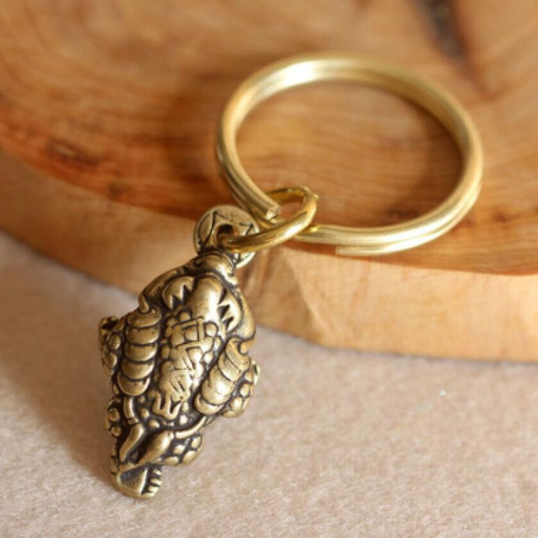 Feng Shui Money Frog Keychain Charm