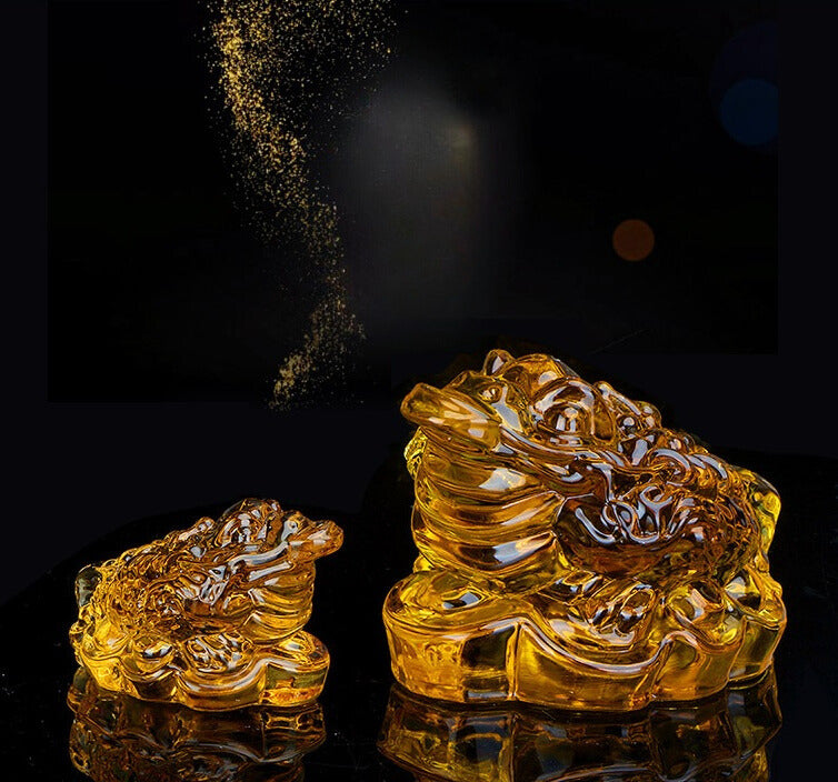Yellow Amber Money Frog of Wealth for Home & Office Décor