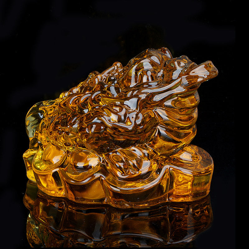 Yellow Amber Money Frog of Wealth for Home & Office Décor