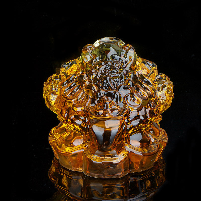 Yellow Amber Money Frog of Wealth for Home & Office Décor