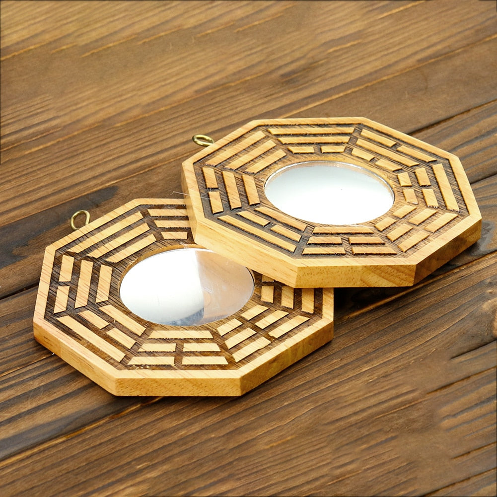 Classic Maple Wood Bagua Mirror