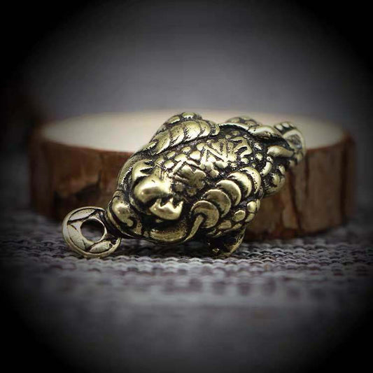 Feng Shui Money Frog Keychain Charm