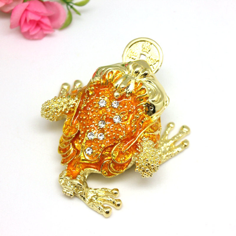 Metallic Money Frog Décor Container for Jewelry & Small Items