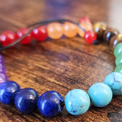 Natural 7 Chakra Healing Stones Bracelet for Overall Harmony – The “Rainbow Stone”