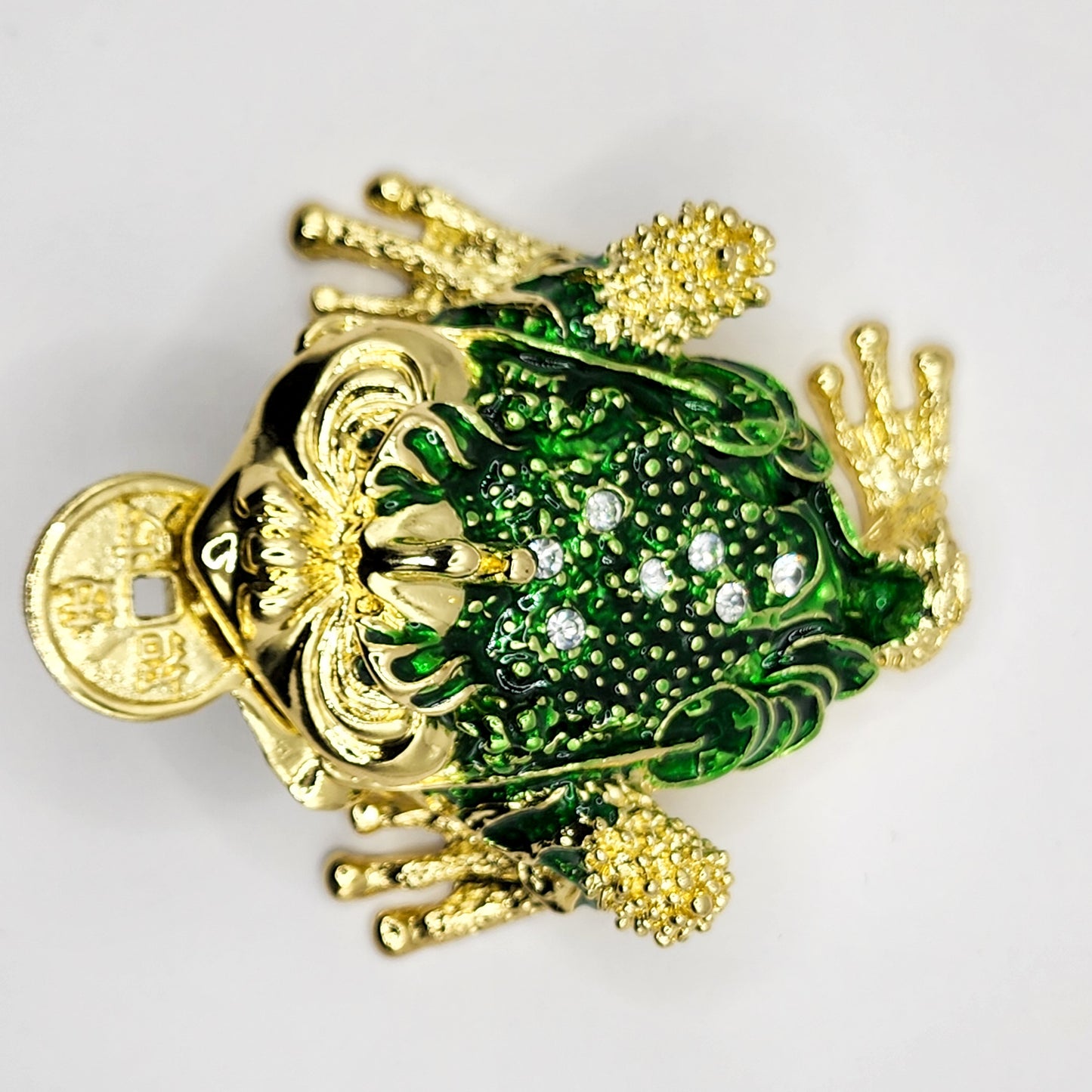 Metallic Money Frog Décor Container for Jewelry & Small Items