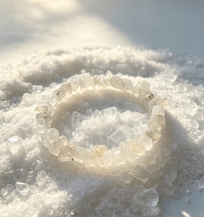 Clear & Smoky Quartz Raw Chip Bracelet, Master Healer & Energy Amplifier – “Divine Light”