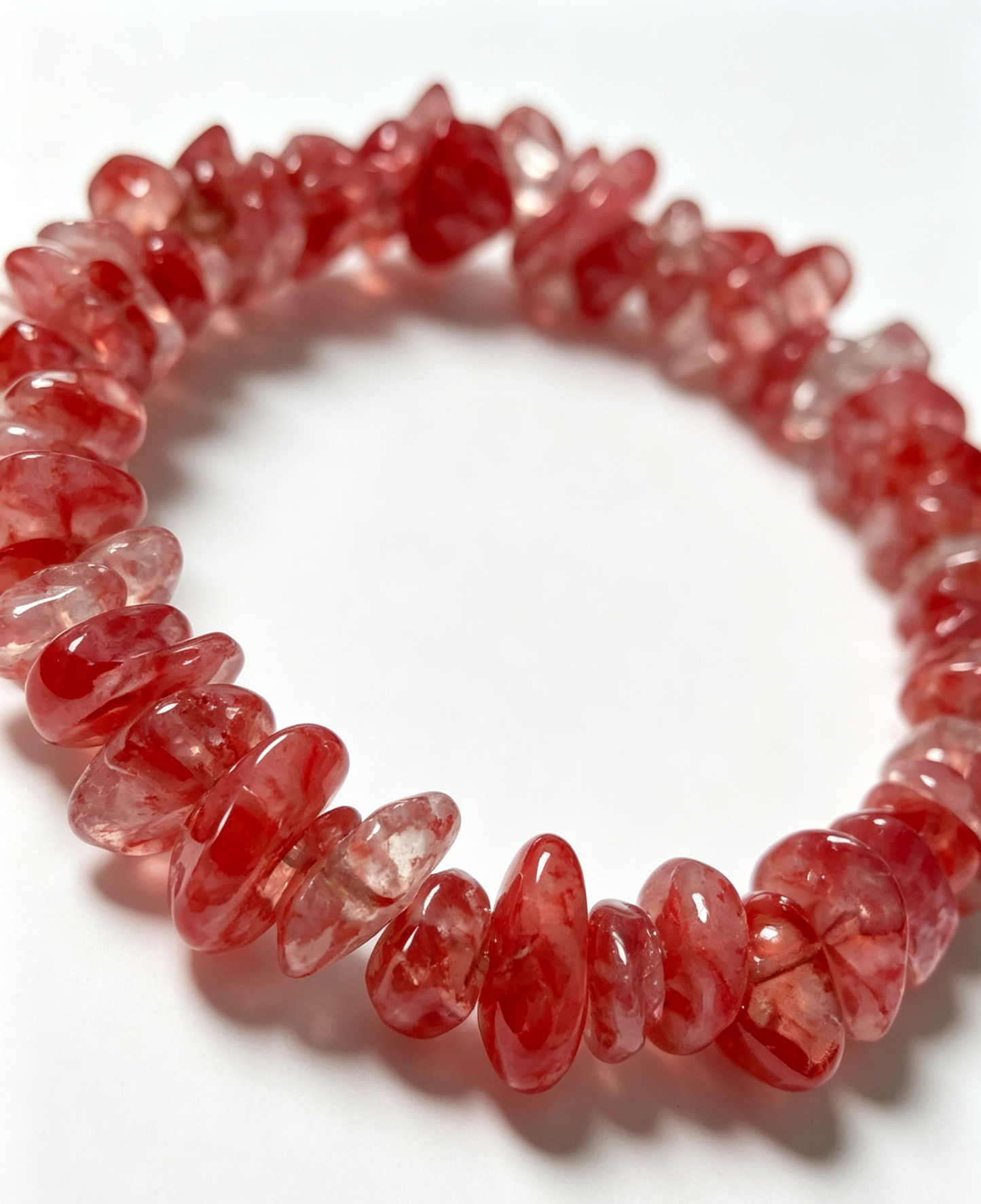 Red Phantom Quartz Bracelet, Passion & Vitality Healing Crystal – “Fire of Life”