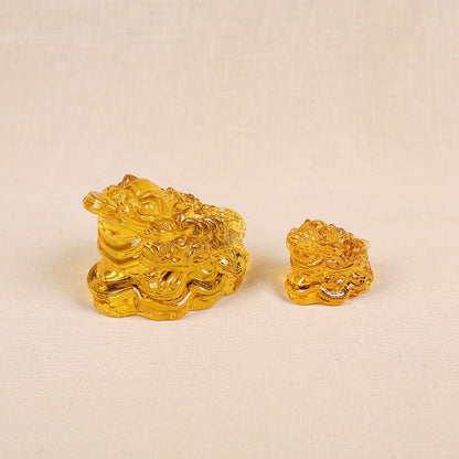 Yellow Amber Money Frog of Wealth for Home & Office Décor