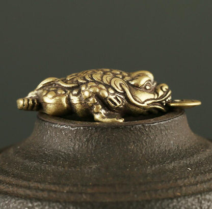 Feng Shui Money Frog Keychain Charm