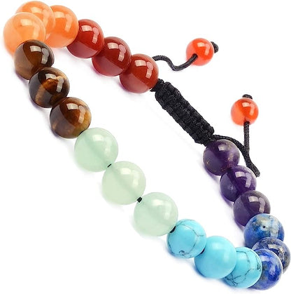 Natural 7 Chakra Healing Stones Bracelet for Overall Harmony – The “Rainbow Stone”